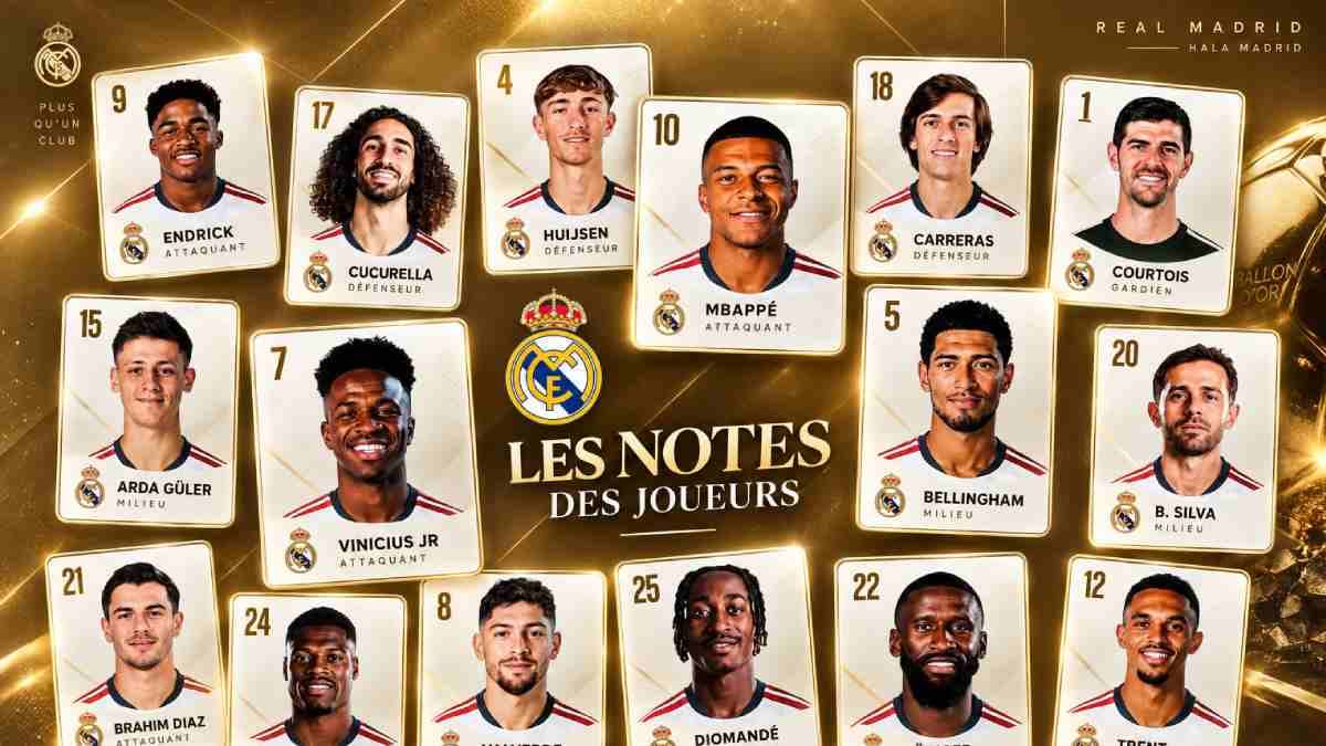 Notes du Real:Courtois sauve les siens,Mbappé répond présent